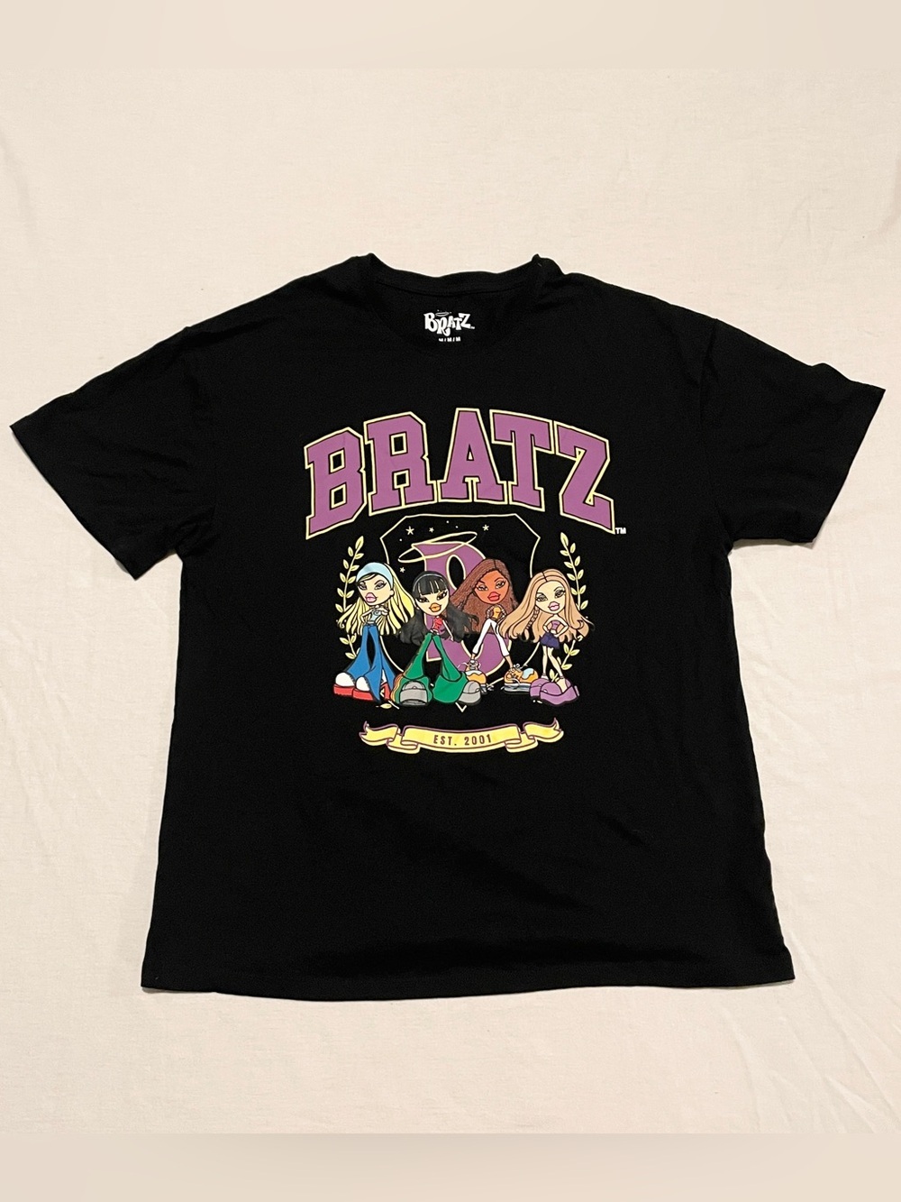 Bratz Black Graphic T-Shirt Est. 2001 Y2K Style Size Medium